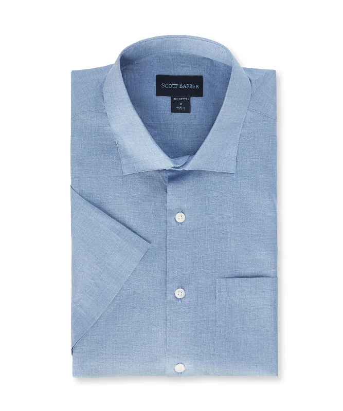 Heathered Chambray Short Sleeve, Dusk