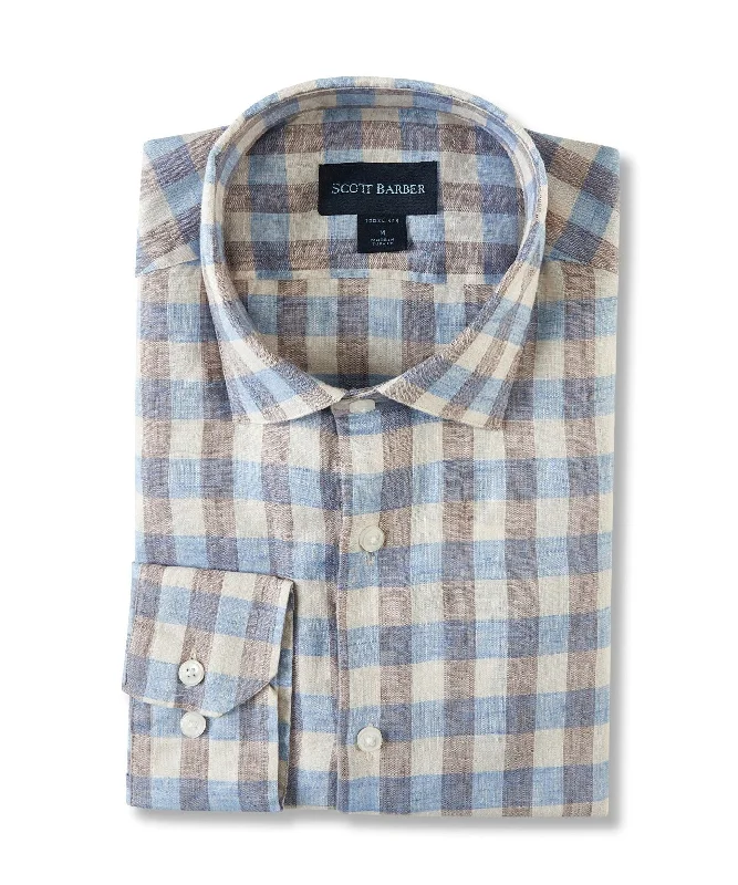 Linen Stretch Bold Gingham, Dusk