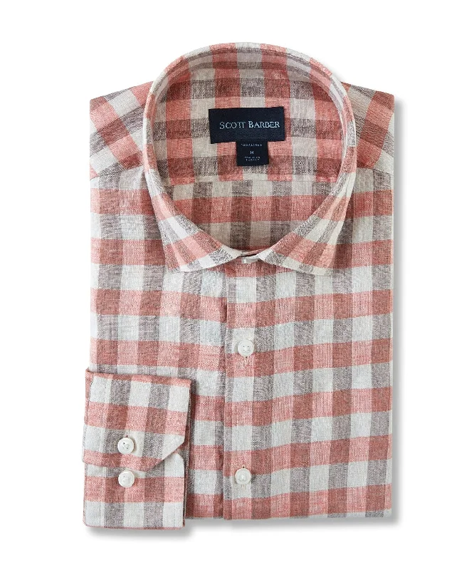 Linen Stretch Bold Gingham, Spice