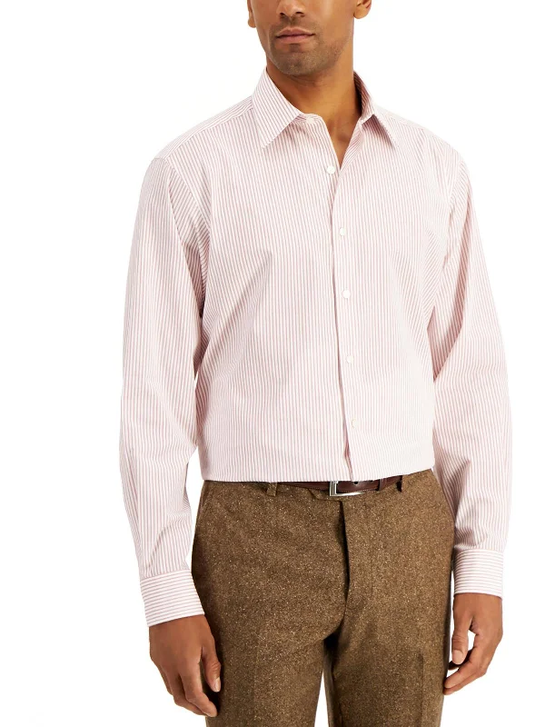 Mens Collared Striped Dress Shirt