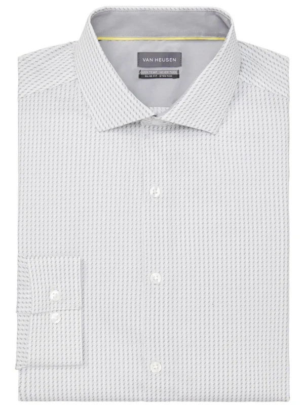 Mens Printed Wrinkle Resistant Dress Shirt