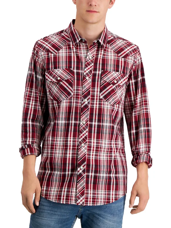 Mens Regular Fit Collared Western Shirt