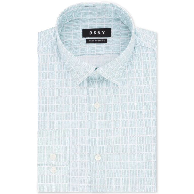 Mens Slim Fit Checkered Button-Down Shirt