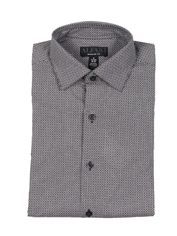 Mens Slim Fit Geometric Button-Down Shirt