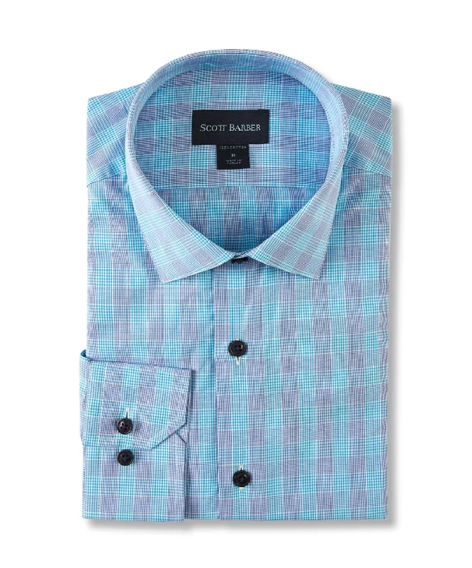 Mirco Dobby Glen Plaid, Aqua