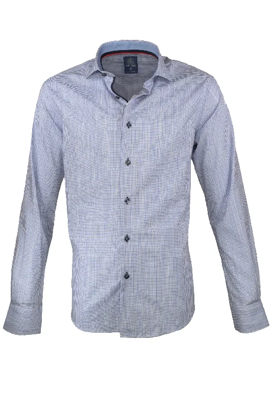 Avenue 21 Microcheck Shirt Blue