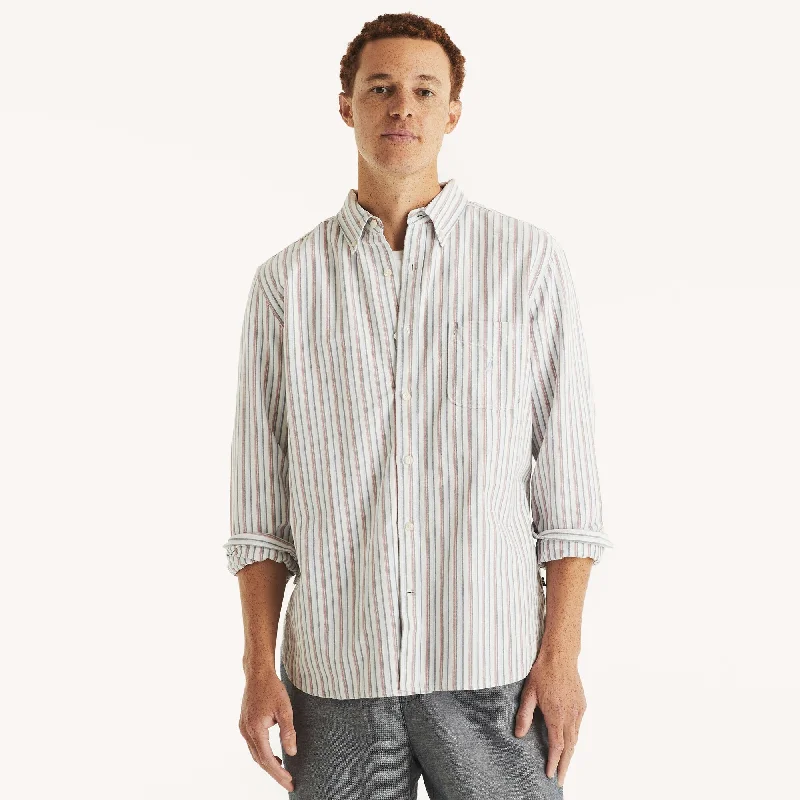 Nautica Mens Striped Oxford Shirt