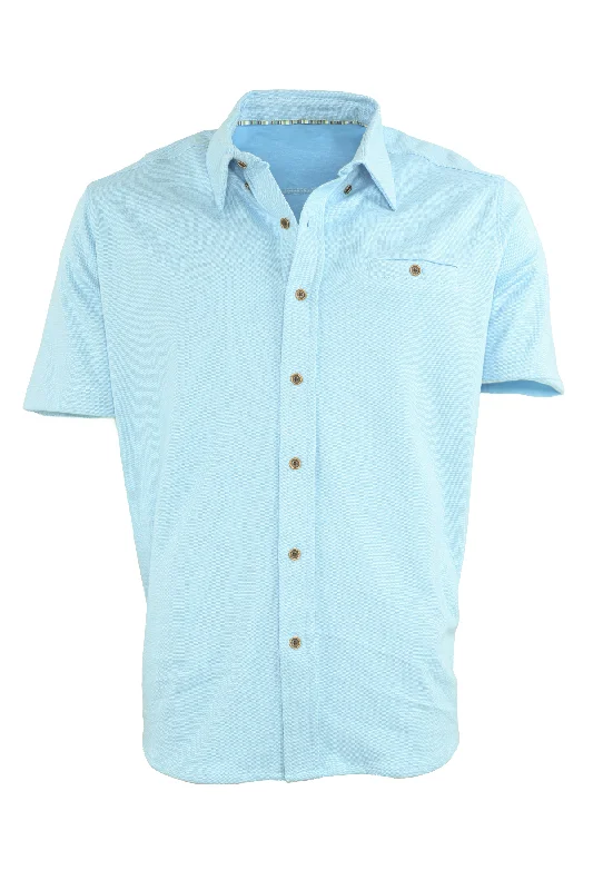 Nicoby Hampton Pique Short Sleeve Shirt Blue