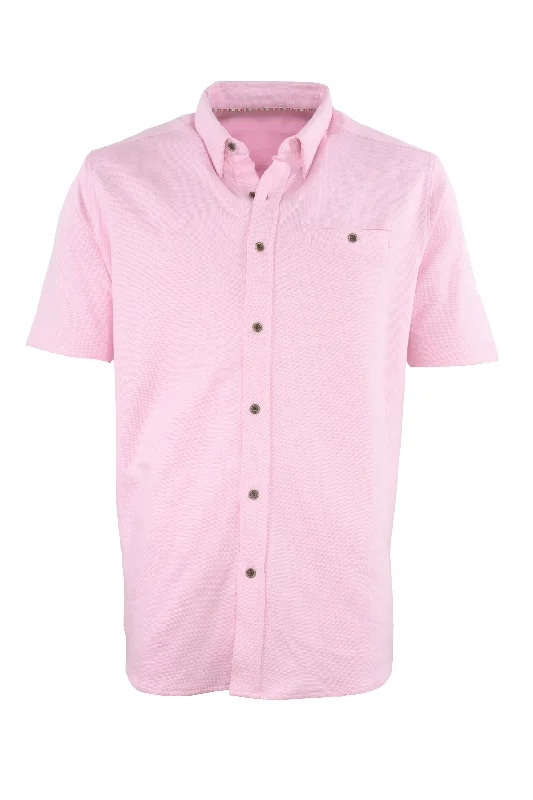 Nicoby Hampton Pique Short Sleeve Shirt Pink