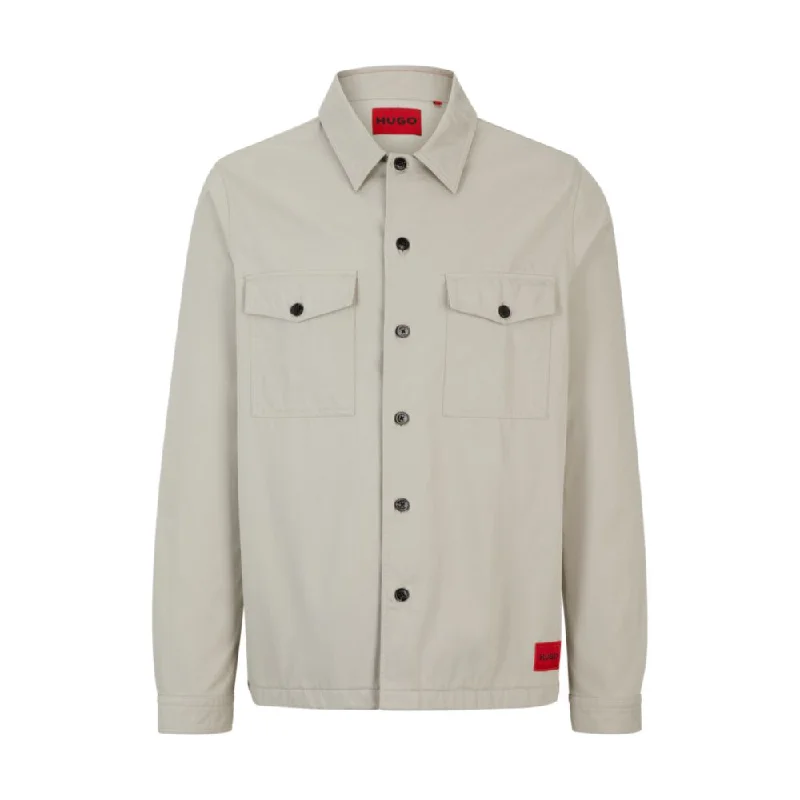 Oversize-fit overshirt in cotton gabardine