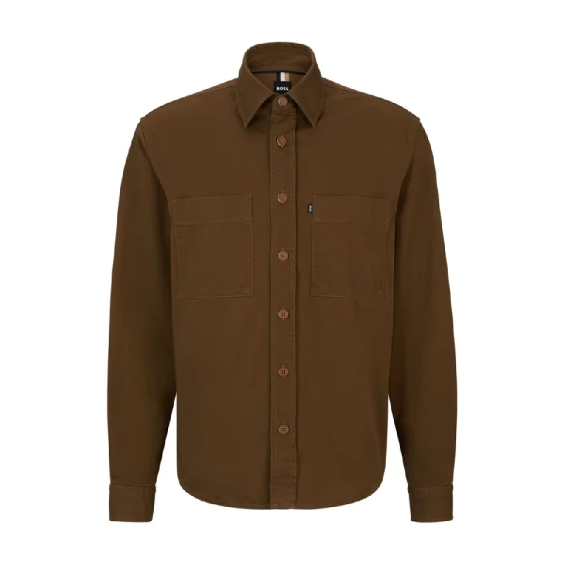 Relaxed-fit overshirt in heavy cotton twill