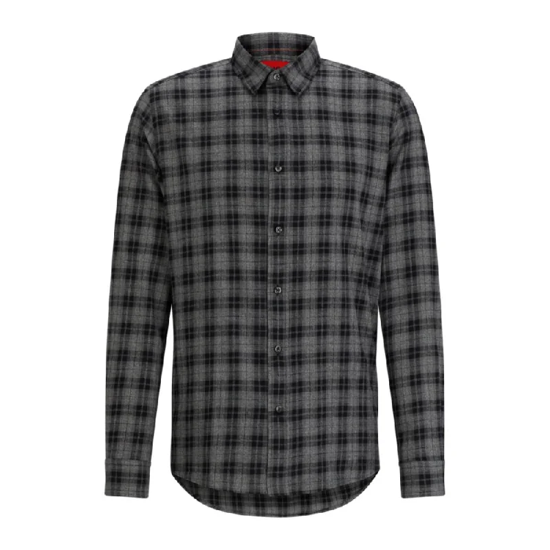 Relaxed-fit shirt in checked cotton twill