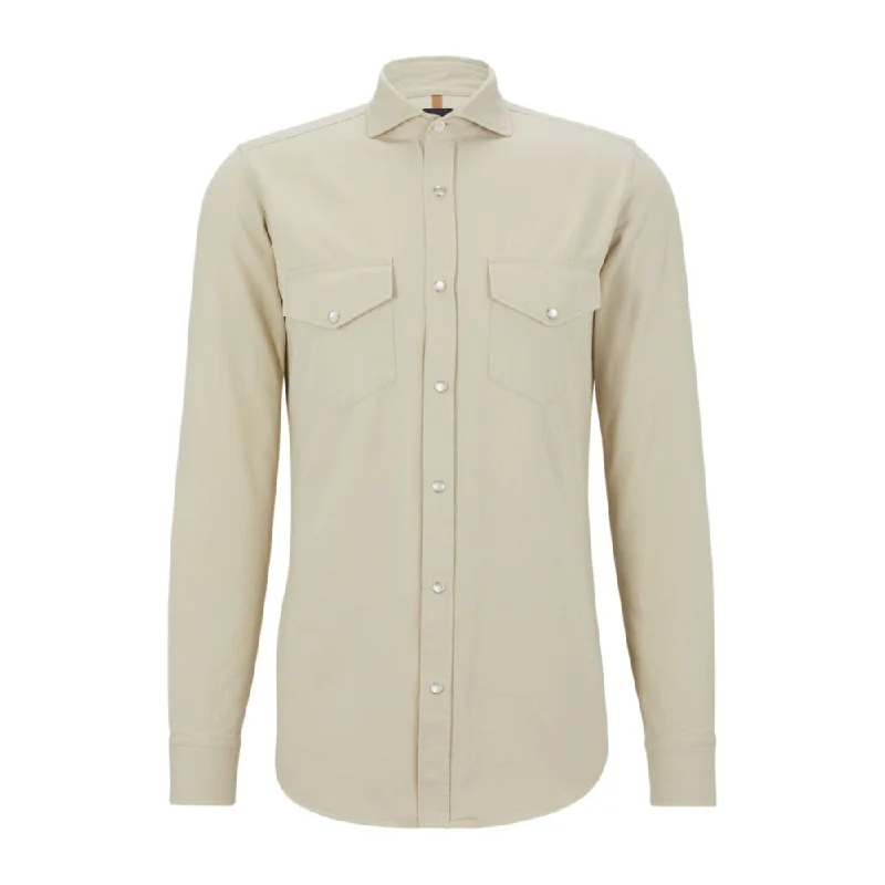 Relaxed-fit shirt in Italian-made cotton twill