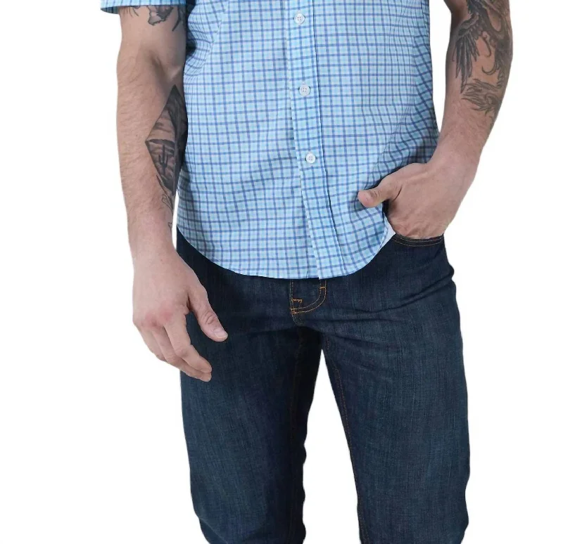 Tucco Mini Check Shirt In Blue