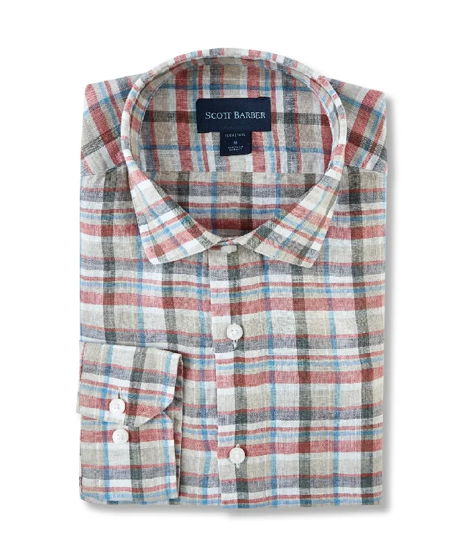 Washed Linen Bold Plaid, Spice