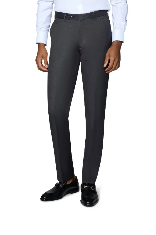 Berragamo Solid Modern Fit Pants - Charcoal