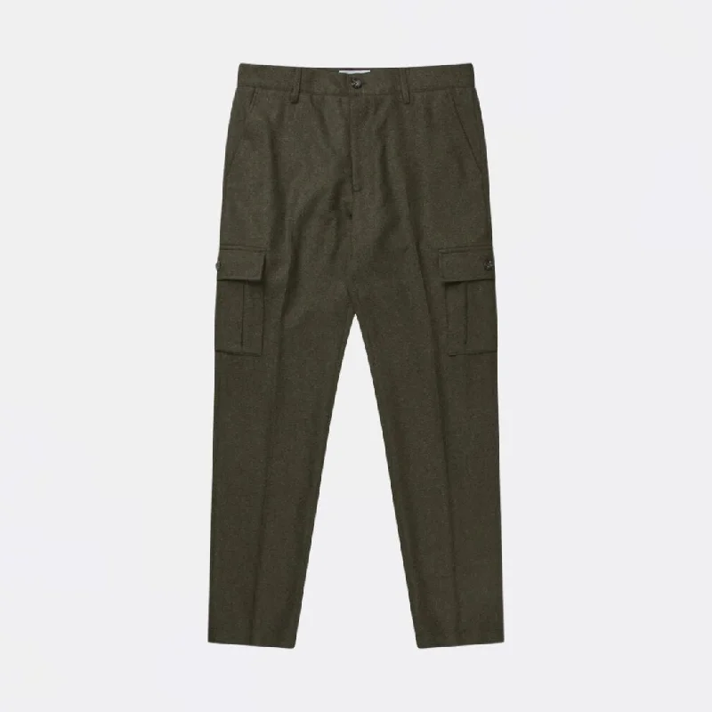 Como Reg Wool Cargo Suit Pants (Forest Green Melange)