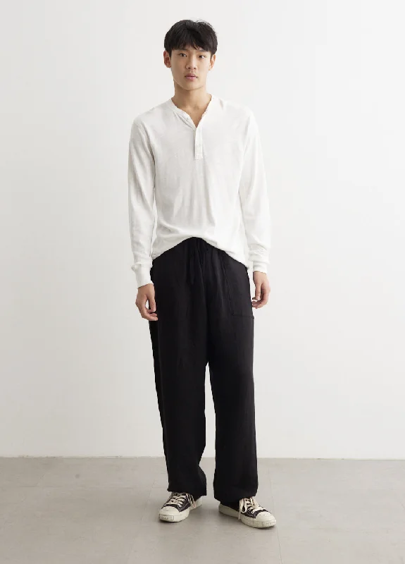 Linen Double Cloth Drawstring Pants