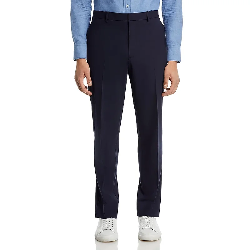 Mens Solid Wool Suit Pants